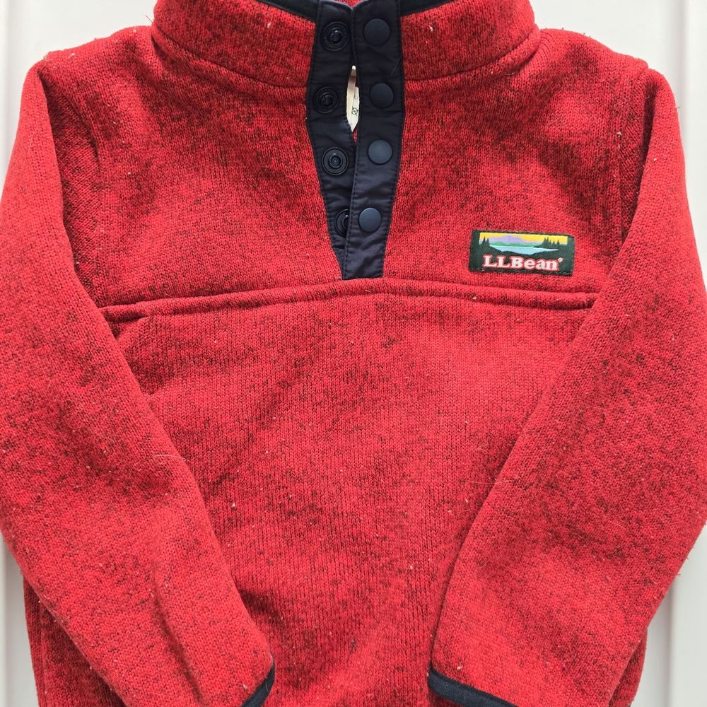 L.L. Bean Kids Red Fleece Pullover
